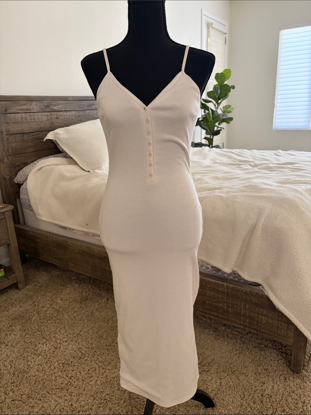 SNDYS. Georgie Midi Dress White US4